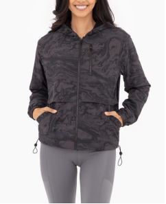 Dark Marble Fleece-Lined Jacket