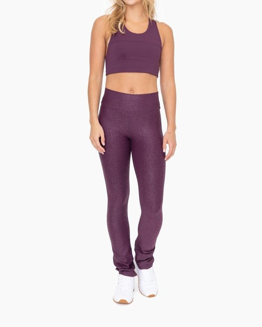 FAUX LEATHER FOIL STRAIGHT LEG LEGGINGS