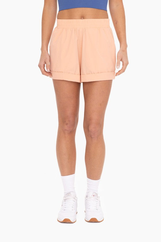 Highwaist Athleisure Shorts With Cuffed Leg