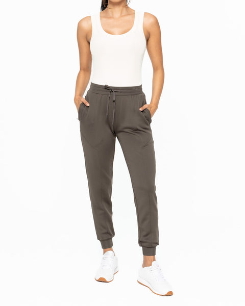 Cuffed Joggers with Zippered Pockets