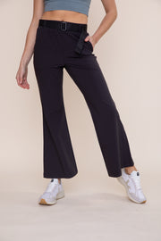 BELTED HIGH-WAIST FLARE PANT