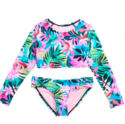 Raisin Girls Pink Palm Swimwear