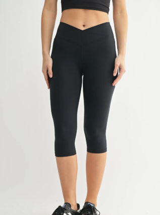 CROSSOVER WAIST CAPR LEGGINGS