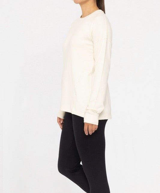 Brushed Crew Neck Long Sleeve Top