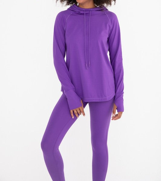 ACTIVE HOODIE TOP WITH THUMBHOLES - PLUS
