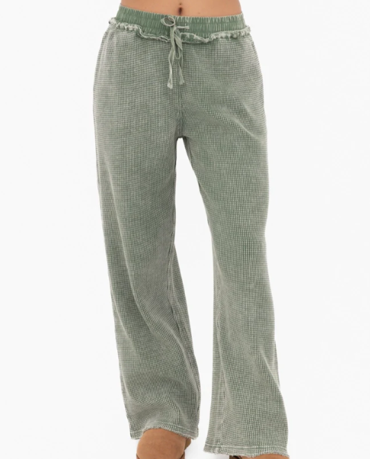 Distressed Mineral-Washed Pants