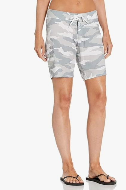 Kanu Surf Women's Plus Size Beach Camo Stretch Boardshort