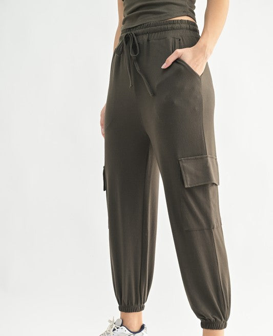 Brushed Hacci Cargo Lounge Jogger Pant