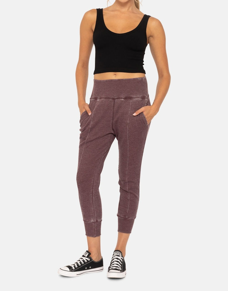Cotton Blend Waffle Knit Jogger