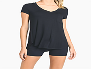 Longline Deep V-Neck Pocket Shirt