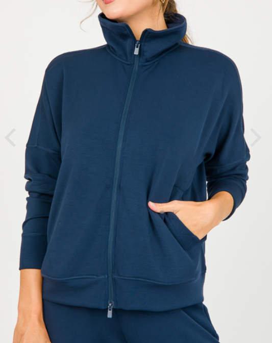 Modal-Blend Zip-Up Jacket