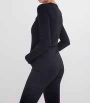 Brushed Interior Long Sleeve Active Top with Thumbholes