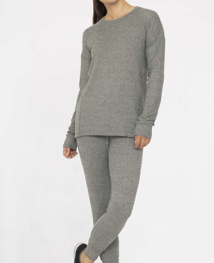 Brushed Crew Neck Long Sleeve Top