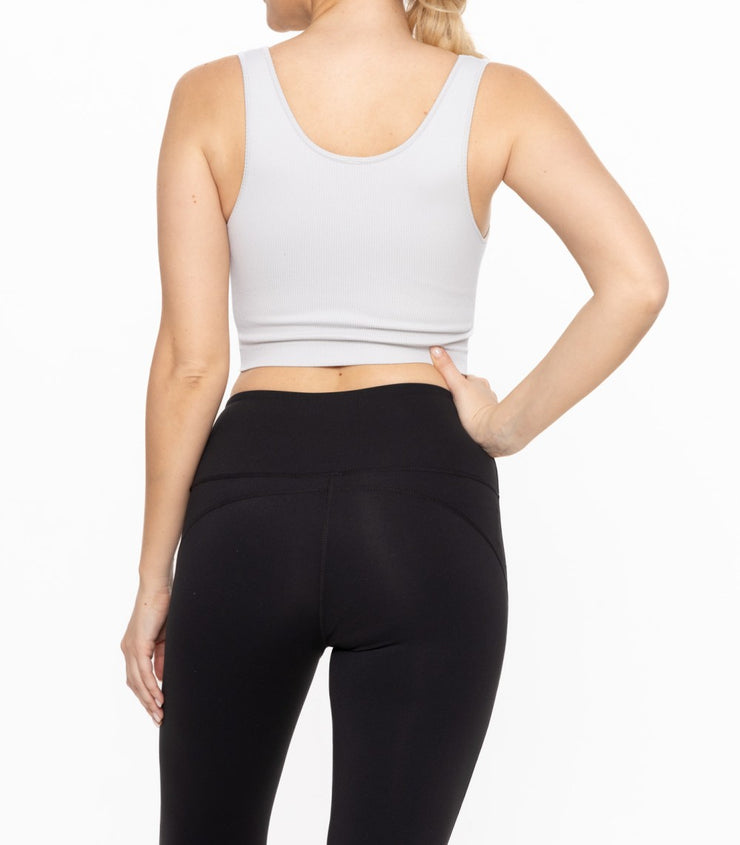 Cropped Seamless Ribbed Tank Top