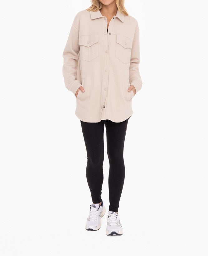 Snap-On Shacket with Pockets