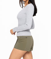 Slim Fit Scoop Neck Long Sleeve Top