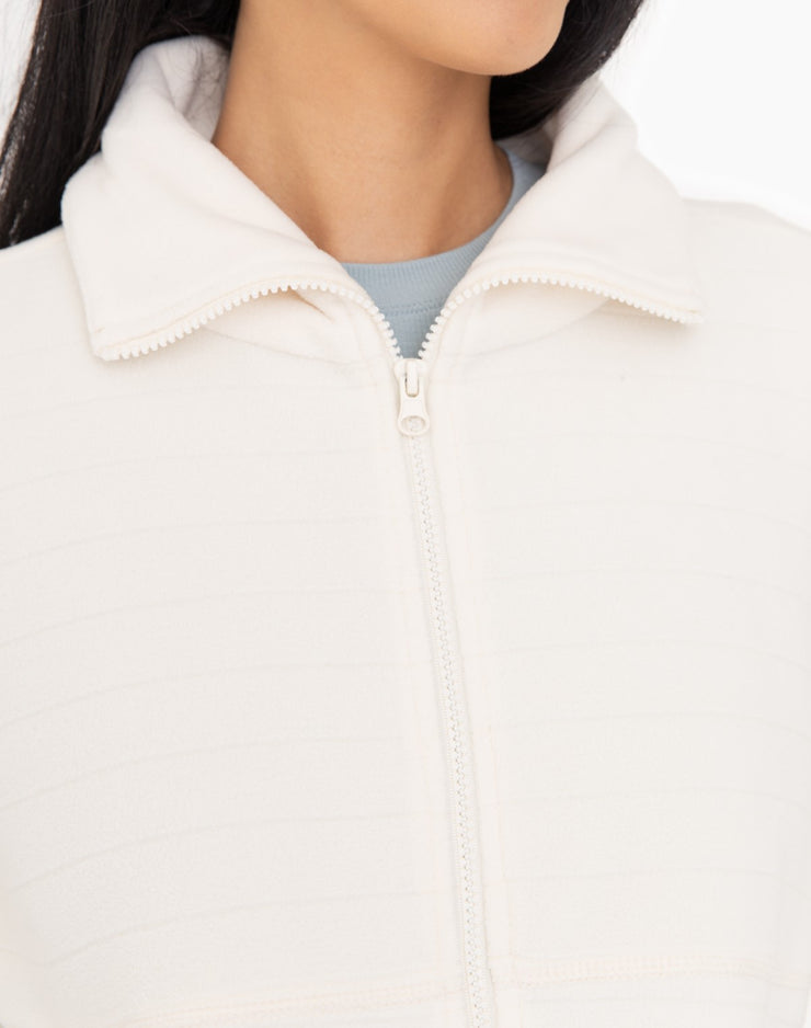 Stripe Jacquard Fleece Zip-Up