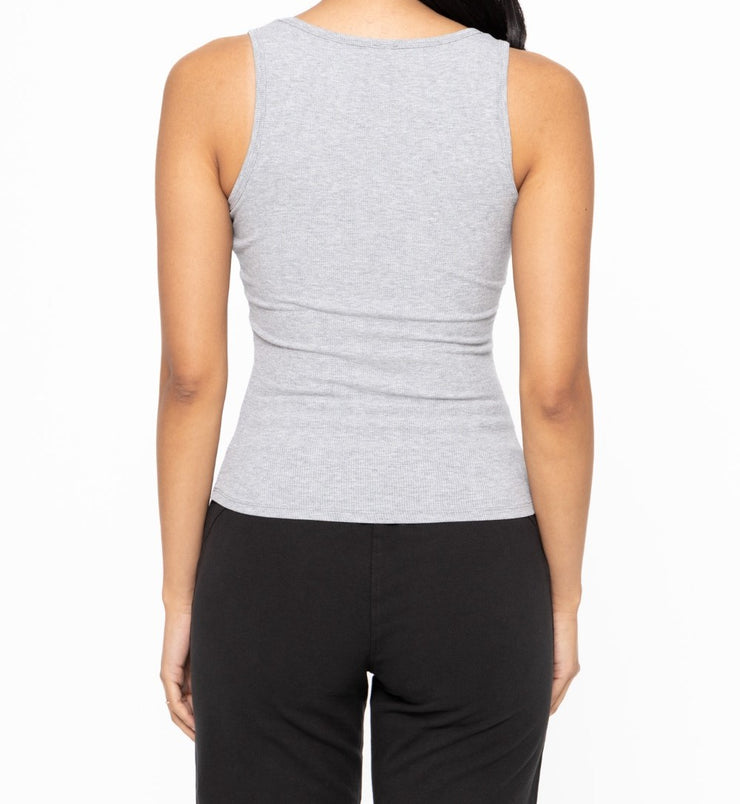 SQUARE NECK RIBBED TANK TOP