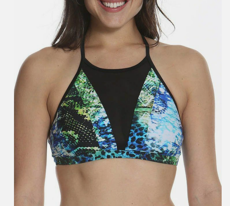 Sun and Sea Animal Attraction High Neck Mesh Swimwear Top