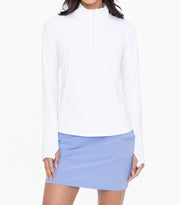 MOCK NECK HALF ZIP LONG SLEEVE ACTIVE TOP - UV PROTECTION