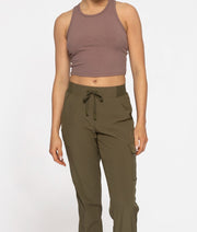 ESSENTIAL MICRO-RIBBED RACER ATHLEISURE TANK TOP