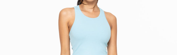 ESSENTIAL MICRO-RIBBED ATHLEISURE TANK TOP