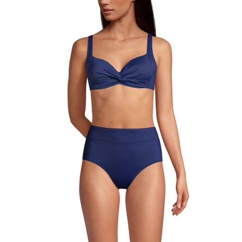 Sun and Sea Twist Front Underwire Bikini Top - Navy