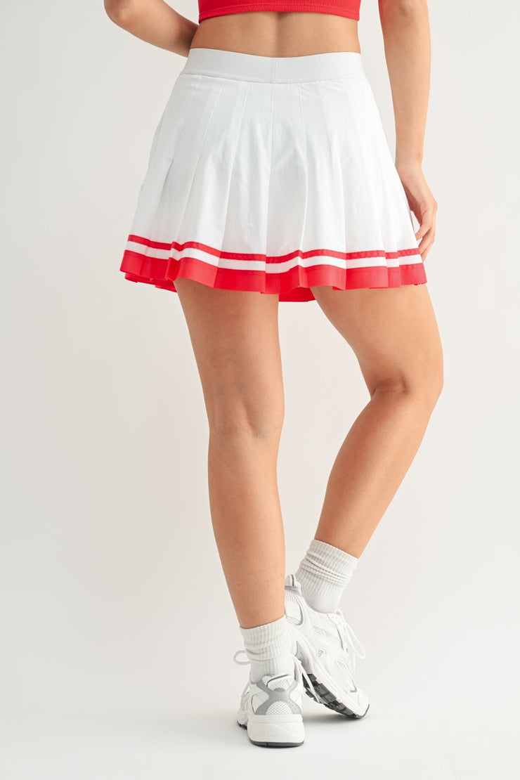 Stripe Pleated Tennis Skirt