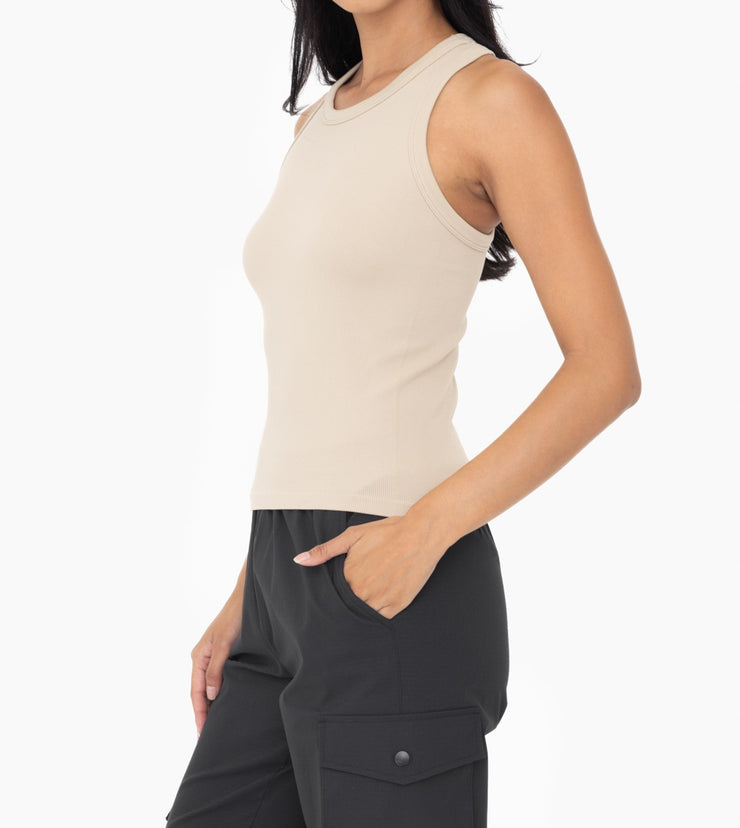 SEAMLESS RIBBED RACERBACK TANK TOP