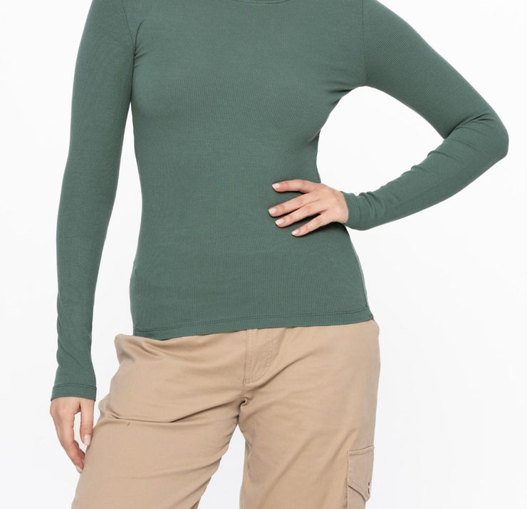 MICRO RIBBED LONG SLEEVE TURTLENECK