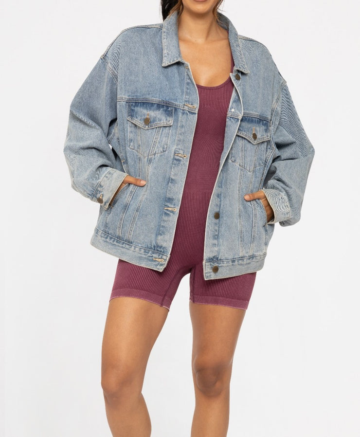 Boxy-Cut Denim Jacket