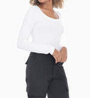 Slim Fit Scoop Neck Long Sleeve Top