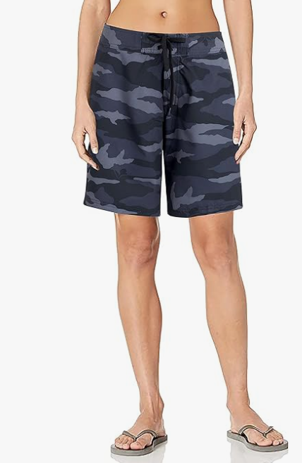 Kanu Surf Women's Plus Size Beach Camo Stretch Boardshort