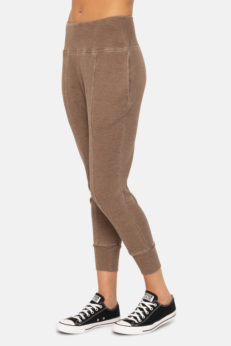 Cotton Blend Waffle Knit Jogger