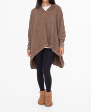 Oversized Cotton Poncho with Hood