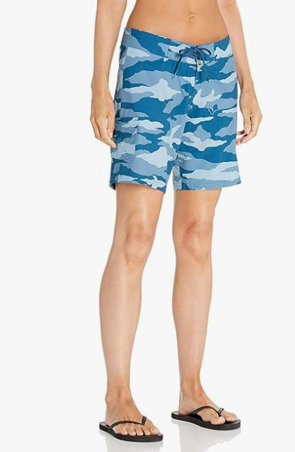 Kanu Surf Women's Plus Size Beach Camo Stretch Boardshort