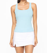 SQUARE NECK RIBBED TANK TOP