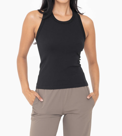 SEAMLESS RIBBED RACERBACK TANK TOP