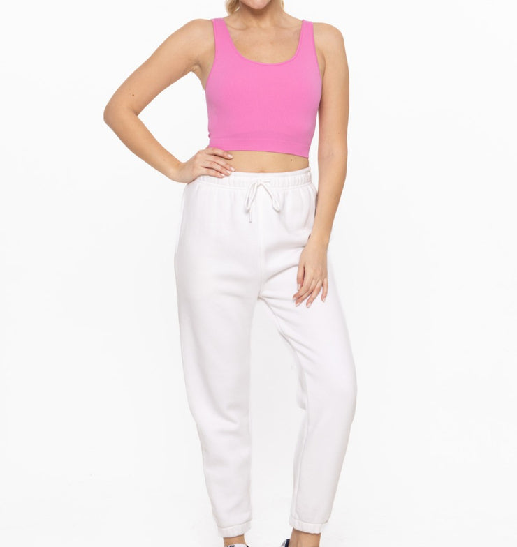 Cropped Seamless Ribbed Tank Top